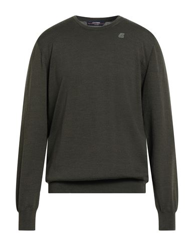 K-way Man Sweater Military Green Size Xxl Virgin Wool In Green