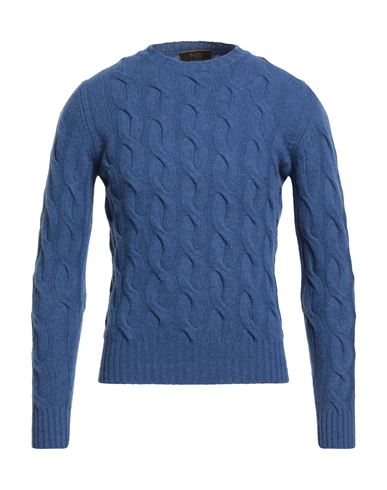 Moorer Man Sweater Blue Size 42 Wool, Cashmere In Blue