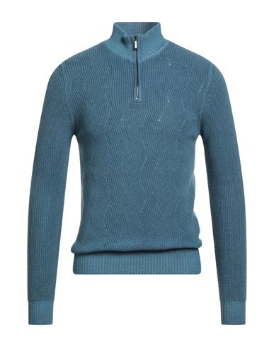 Moorer Man Turtleneck Light Blue Size 46 Wool In Blue