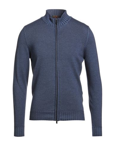 Moorer Man Cardigan Midnight Blue Size 38 Virgin Wool In Blue