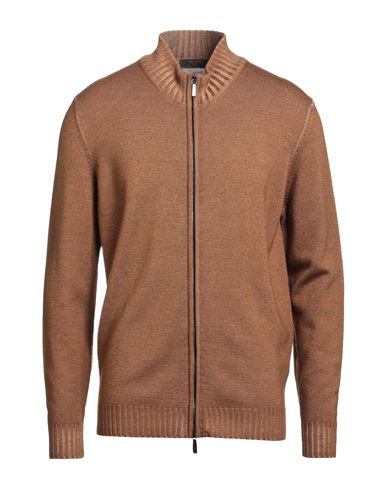 Moorer Man Cardigan Light Brown Size 44 Virgin Wool In Brown