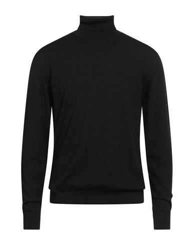 Daniele Fiesoli Man Turtleneck Black Size L Virgin Wool In Black