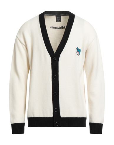 Inbetweeners Man Cardigan Cream Size M Wool, Acrylic In White