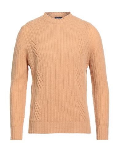 Drumohr Man Sweater Sand Size 40 Lambswool In Multi
