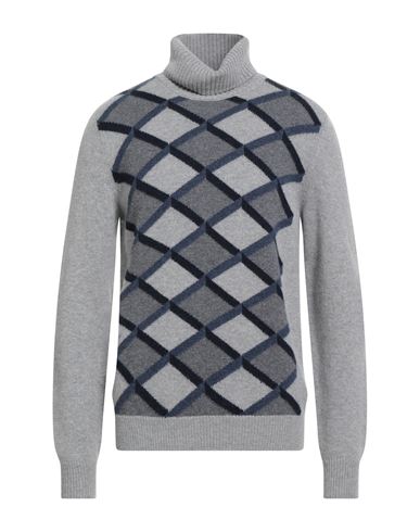 Fedeli Man Turtleneck Light Grey Size 42 Virgin Wool In Gray