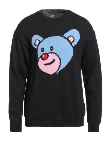 Inbetweeners Man Sweater Black Size Xl Wool, Acrylic In Black