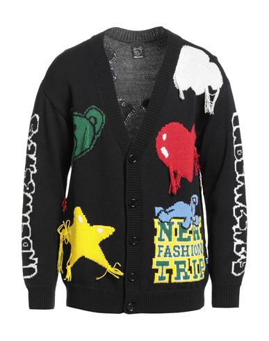 Inbetweeners Man Cardigan Black Size L Wool, Acrylic In Black