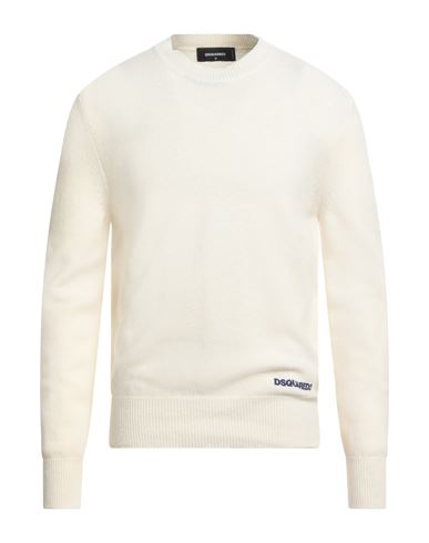 Dsquared2 Man Sweater Off White Size L Wool, Polyamide In Neutral