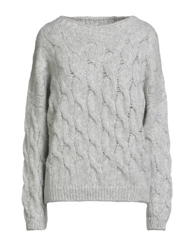 Le Tricot Perugia Woman Sweater Light Grey Size M Polyester, Alpaca Wool, Polyamide, Wool In Gray