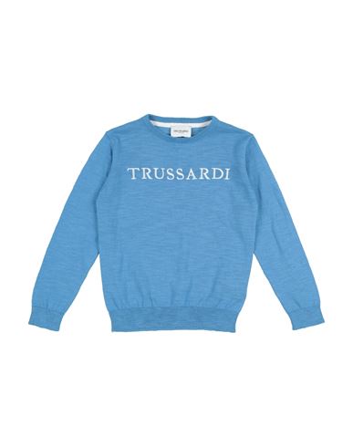 Trussardi Junior Toddler Boy Sweater Azure Size 6 Cotton In Blue
