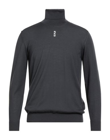 Ice Play Man Turtleneck Charcoal Size 3xl Virgin Wool In Gray