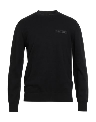 Armani Exchange Man Sweater Black Size L Cotton In Black