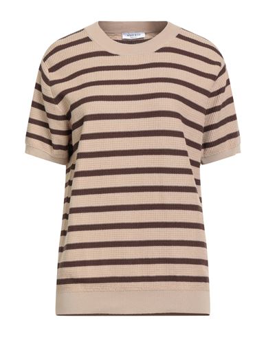 Wool & Co Woman Sweater Beige Size Xxl Cotton In Neutral