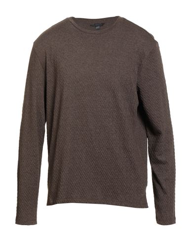 John Varvatos Man Sweater Brown Size Xl Organic Cotton, Polyester, Elastane In Brown