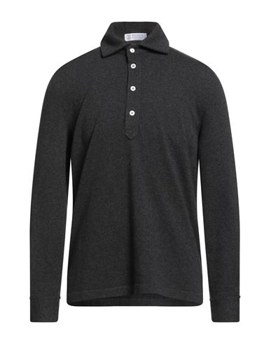 Brunello Cucinelli Cashmere Man Sweater Charcoal Size 46 Cashmere In Gray