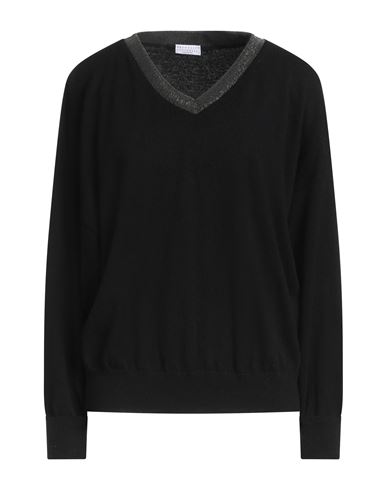 Brunello Cucinelli Woman Sweater Black Size Xl Cashmere, Cotton, Elastane In Black