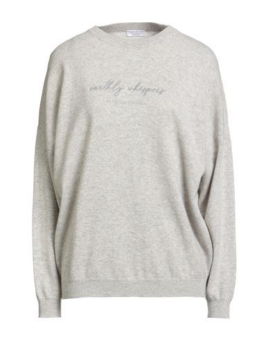Brunello Cucinelli Woman Sweater Light Grey Size M Virgin Wool, Cashmere, Silk In Gray