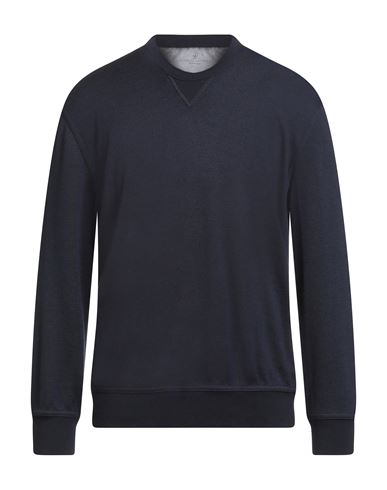Brunello Cucinelli Man Sweater Midnight Blue Size L Cashmere, Silk, Polyamide In Blue