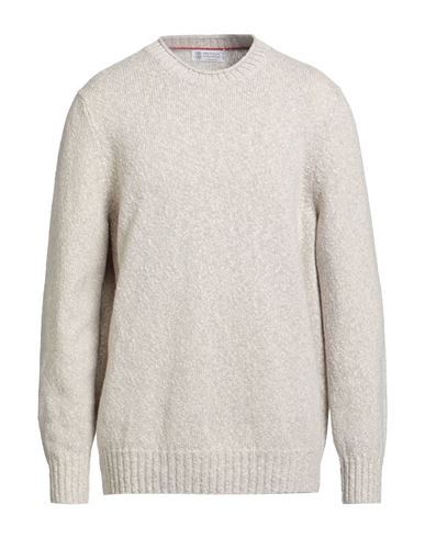 Brunello Cucinelli Cashmere Man Sweater Light Grey Size 50 Lambswool, Cashmere In Gray