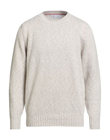 Brunello Cucinelli Cashmere Man Sweater Light Grey Size 50 Lambswool, Cashmere In White