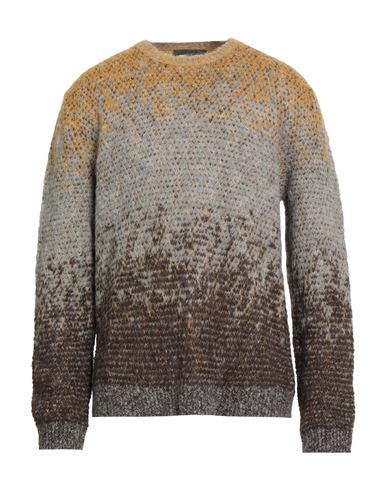 John Varvatos Man Sweater Mustard Size L Alpaca Wool, Polyamide In Multi
