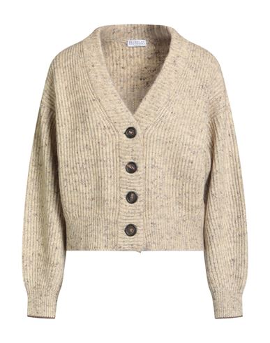 Brunello Cucinelli Open Knit Cotton Blend Cardigan In Neutral