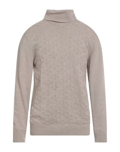 Gioferrari Man Turtleneck Taupe Size 46 Merino Wool, Cashmere In Gray