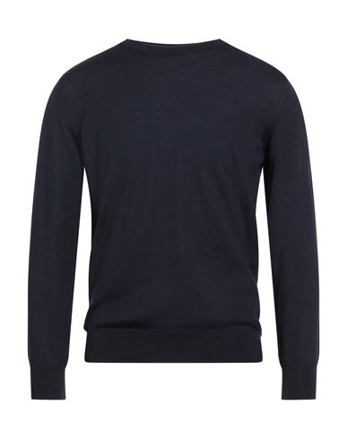 Dalmine Man Sweater Midnight Blue Size 38 Merino Wool In Blue