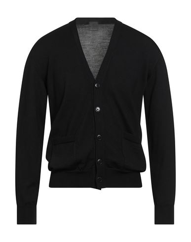 Dalmine Man Cardigan Black Size 40 Merino Wool In Black