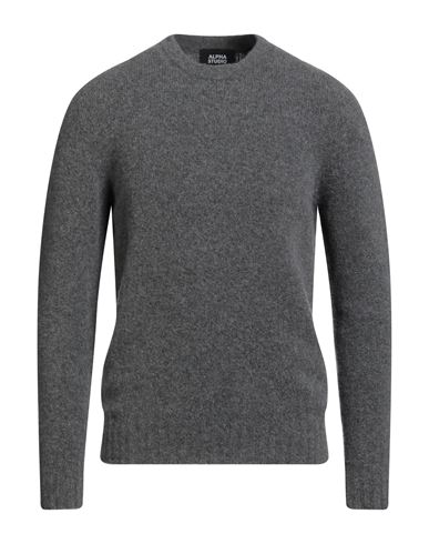 Alpha Studio Man Sweater Grey Size 44 Wool, Polyamide, Cashmere, Elastane In Gray