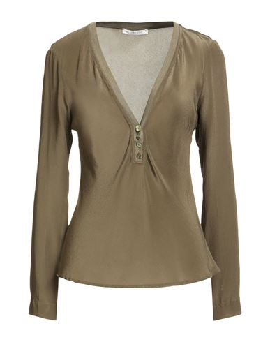 Le Streghe Woman Top Military Green Size L Viscose In Green