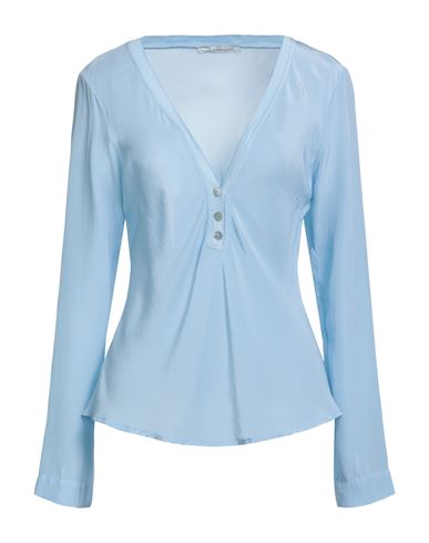 Le Streghe Woman Top Light Blue Size L Viscose In Blue