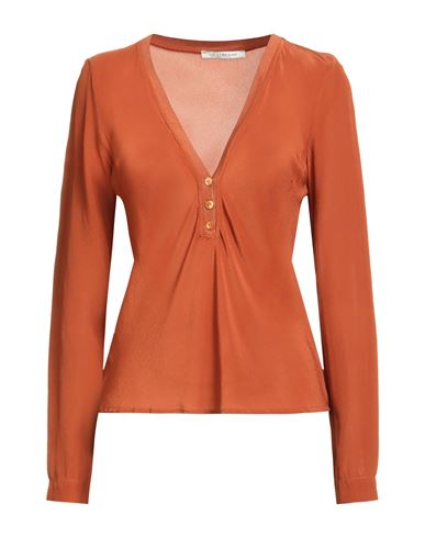 Le Streghe Woman Top Rust Size L Viscose In Orange