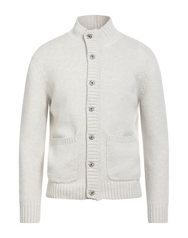 H953 Man Cardigan Light Grey Size 42 Merino Wool In Gray