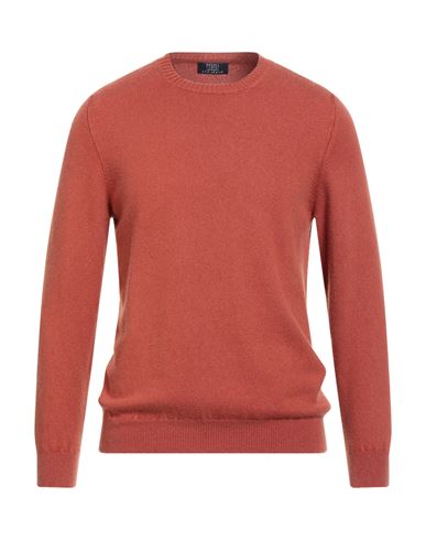 Fedeli Man Sweater Rust Size 40 Cashmere In Red