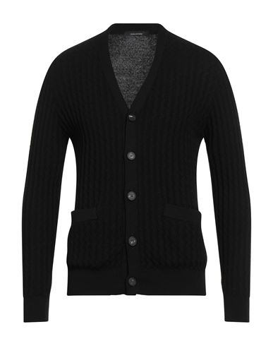 Tagliatore Man Cardigan Black Size 42 Virgin Wool In Black