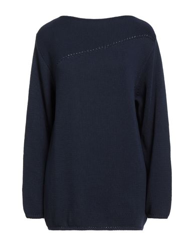 Marella Woman Sweater Navy Size L Cotton, Polyamide In Blue