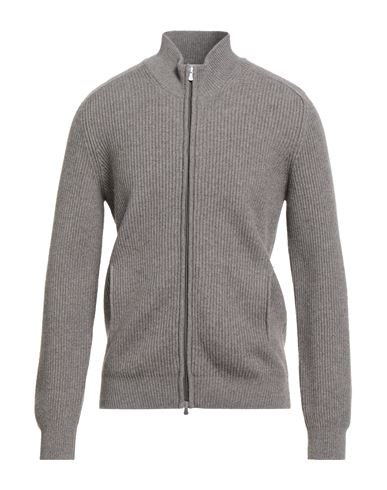 Gran Sasso Man Cardigan Taupe Size 50 Virgin Wool, Viscose, Cashmere In Gray