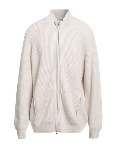 Gran Sasso Man Cardigan Cream Size 48 Virgin Wool, Viscose, Cashmere In Neutral