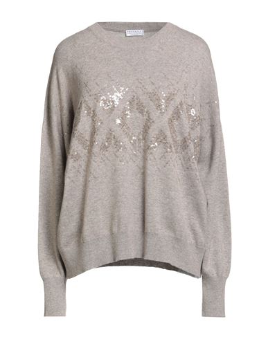 Brunello Cucinelli Sequin-embellished Knitted Jumper In Gray