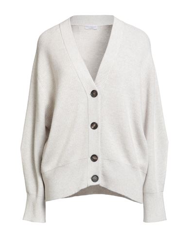Brunello Cucinelli Woman Cardigan Beige Size L Cashmere In Gray