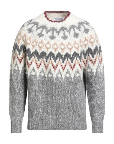Brunello Cucinelli Man Sweater Off White Size 40 Cashmere In Multi