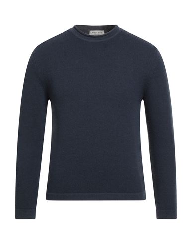 Wool & Co Man Sweater Slate Blue Size M Merino Wool In Blue