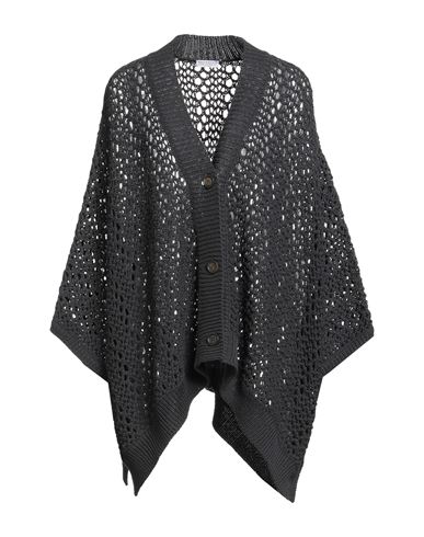 Brunello Cucinelli Woman Cardigan Black Size L Cotton, Polyamide In Black