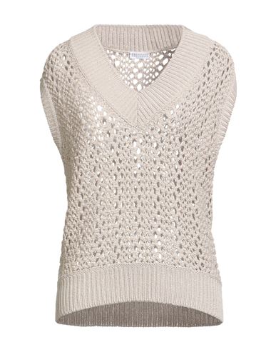 Brunello Cucinelli Woman Sweater Beige Size Xxl Cotton, Polyamide In Gold