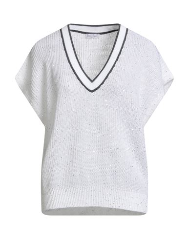 Brunello Cucinelli Woman Sweater White Size 3xl Linen, Nylon, Polyester, Cotton In White