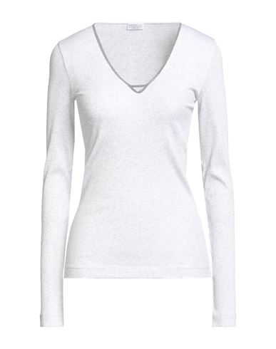 Brunello Cucinelli Woman Sweater White Size L Cotton, Elastane In White