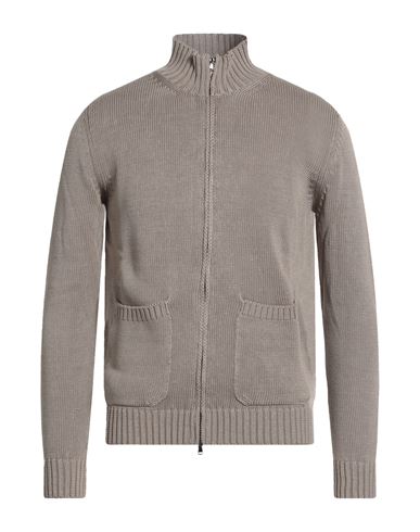 H953 Man Cardigan Light Brown Size 44 Cotton In Gray