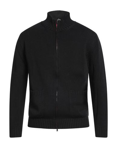 H953 Man Cardigan Black Size 42 Cotton In Black