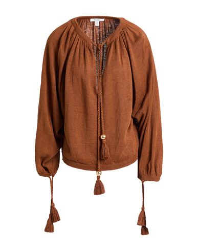 Max Mara Quirite Tie Neck Sweater In Brown